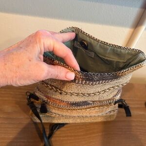 Element Woven Shoulder Bag - Brown and Tan